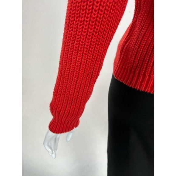 One Step Up Womens Pullover Sweater Red Ramie Blend Long Sleeve Turtleneck M - Picture 9 of 12